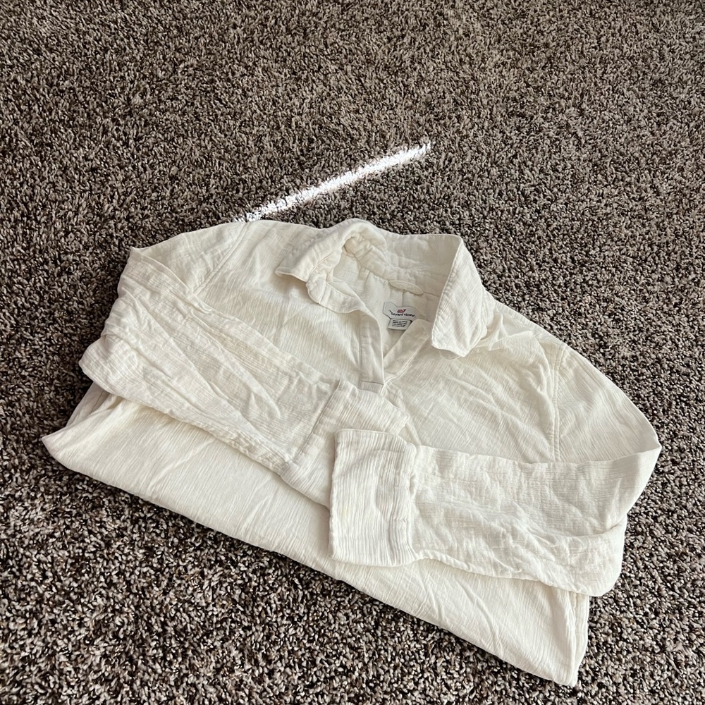 Vineyard Vines Cream Casual Button Down Shirt